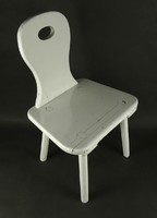 1Q772 antique small carved white painted chair children's chair