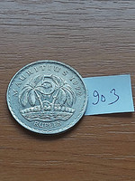 Mauritius 5 Rupees Rupees 1992 President, Copper-Nickel, Diameter: 31mm #903