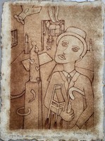 Ef Zámbó István - Joseph Beuys ... 38,5 x 26 computer print, merített papír