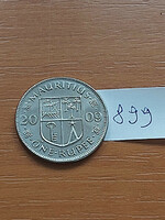 Mauritius 1 Rupee Rupee 2009 Copper-Nickel, Coat of Arms #899