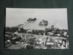 Képeslap, Balatonföldvár, móló, kikötő látkép részlet
