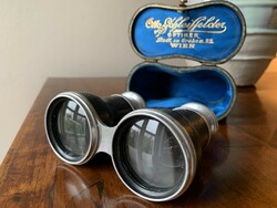 Otto Schleiffelder antique leather covered theater binoculars