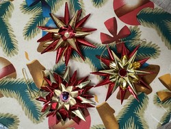 Old paper Christmas tree decoration stars