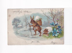 H:157 Easter antique greeting card with 1900 long addresses