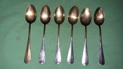 Antique silver-plated marked copper teaspoon set - cmf Star of David - 6 pieces in one 14cm/piece according to pictures
