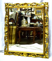 Florentine style carved gilded wooden mirror