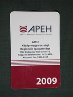 Kártyanaptár, APEH igazgatóság, Budapest, 2009, (6)