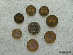 France 8 pieces franc coin lot