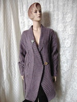 Hand-knitted long cardigan or jacket