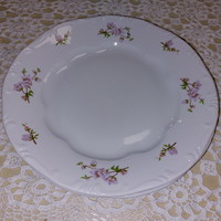 Zsolnay pink peach blossom porcelain flat plate, 2 pcs