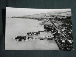 Postcard, Balaton Castle, view detail, pier, port