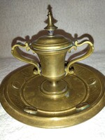 Beautiful patterned heavy copper antique candle holder from the 1900s