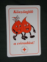 Kártyanaptár, Baranya megyei vöröskereszt, Pécs, grafikai rajzos,humoros, vércsepp, 2010,  (6)