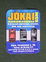 Kártyanaptár, kis méret, Jókai GSM mobiltelefon üzlet, Pécs, 2010,  (6)