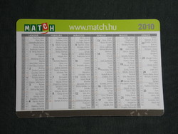Card calendar, match grocery stores, department store, name day, 2010, (6)