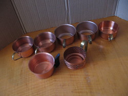 Retro mixed copper holders for Jena glass tea inlays