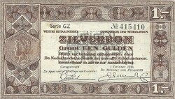1 Gulden zilverbon 1938 Netherlands