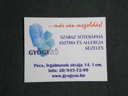 Kártyanaptár,kis méret, Gyógysó só terápiás kezelés üzlet, Pécs, 2010,  (6)