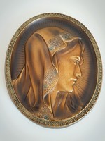 Régi Osztrák bronz Mária plakett