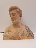 Antik terrakotta női büszt nagy méretű