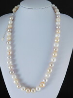 Pearl necklace silver 925 with adjustable clasp, multicolored pearls