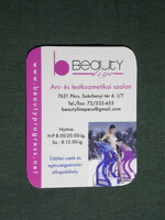 Card calendar, small size, beauty line cosmetics salon, Pécs, female model, 2010, (6)