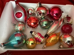 Old glass damaged Christmas tree ornaments