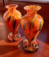 Colorful bohemian glass vases