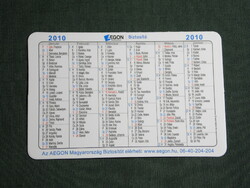 Card calendar, aegon insurance company, name day, 2010, (6)