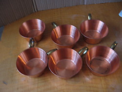Retro tea, coffee, mulled wine 6 glasses for copper glass inserts
