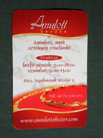 Kártyanaptár, kis méret, Amulett ékszerüzlet, Pécs, 2010,  (6)