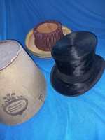 P.&C. Habig wien grand prix parisian court carrier antique Viennese top hat from the time of the monarchy