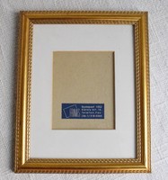 Képkeret , keret , üvegezett , paszpartuval , aranyozott 18,5 x 23 cm 2 cm keretvastagság