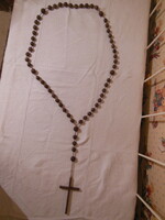 Wall decoration - 150 cm - rosary - wood - metal - eyes - 2.5 cm - cross - 19 x 12 x 1.5 cm - perfect