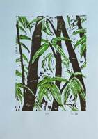 Bamboo - Color Linocut