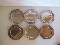 Coaster - silver-plated - 6 pcs - 11 cm - thick - old - German - perfect