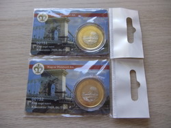 200 HUF first-day mintage 00751 - 00752 in card packaging 2009 new unopened 2 serial number trackers