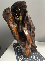 Unique floor lamp made of yew roots..