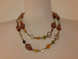 Showy necklace made of colored glass and acrylic beads