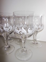 Set of glasses - 5 pcs - 14 x 7 cm + 1 small chip - glass - old - not worn - Austrian - flawless