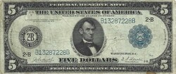 5 dollár 1914 USA Ritka 2. Nagyméretű