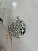 Silver panda pendant