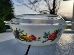 Retro, vegetable-patterned glass bowl, dish from Jena