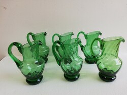 Green glass jug 6 pcs