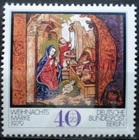 Bb613 / germany - berlin 1979 christmas stamp postal clear