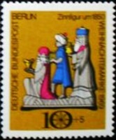 Bb352 / germany - berlin 1969 christmas stamp postal clear