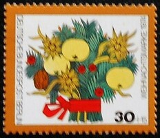 Bb481 / germany - berlin 1974 christmas stamp postal clear