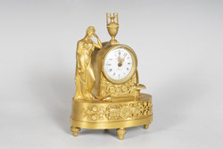 French gilded bronze clock - reverie with allegory