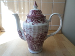 English pink porcelain teapot with spout