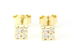 14K gold stone cube earrings